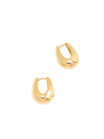 1 Pair Retro Solid Color Plating Brass Hoop Earrings