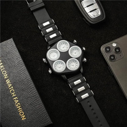 Retro Solid Color Buckle Quartz Men'S Watches