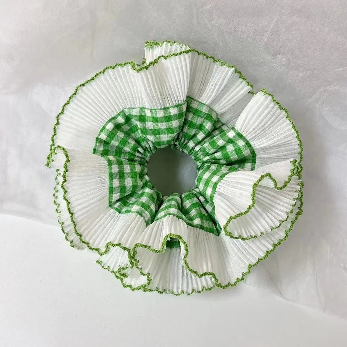 Retro Solid Color Cloth Lace Hair Tie