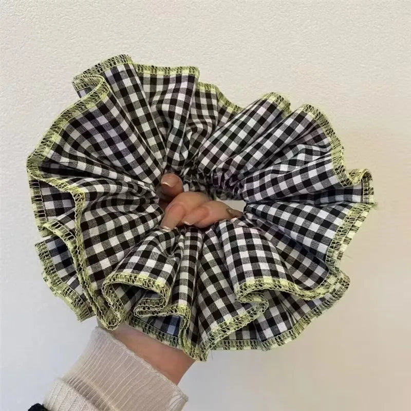 Retro Solid Color Cloth Lace Hair Tie