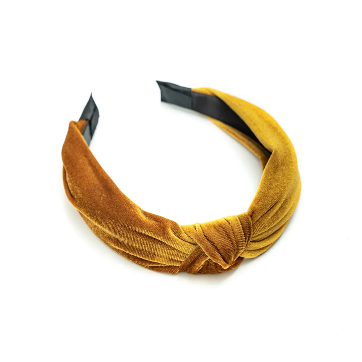 Retro Solid Color Knot Gold Velvet Handmade Hair Band