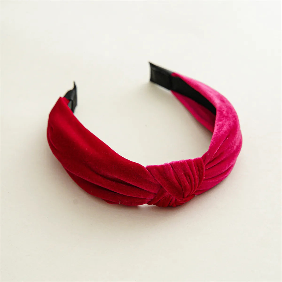 Retro Solid Color Knot Gold Velvet Handmade Hair Band