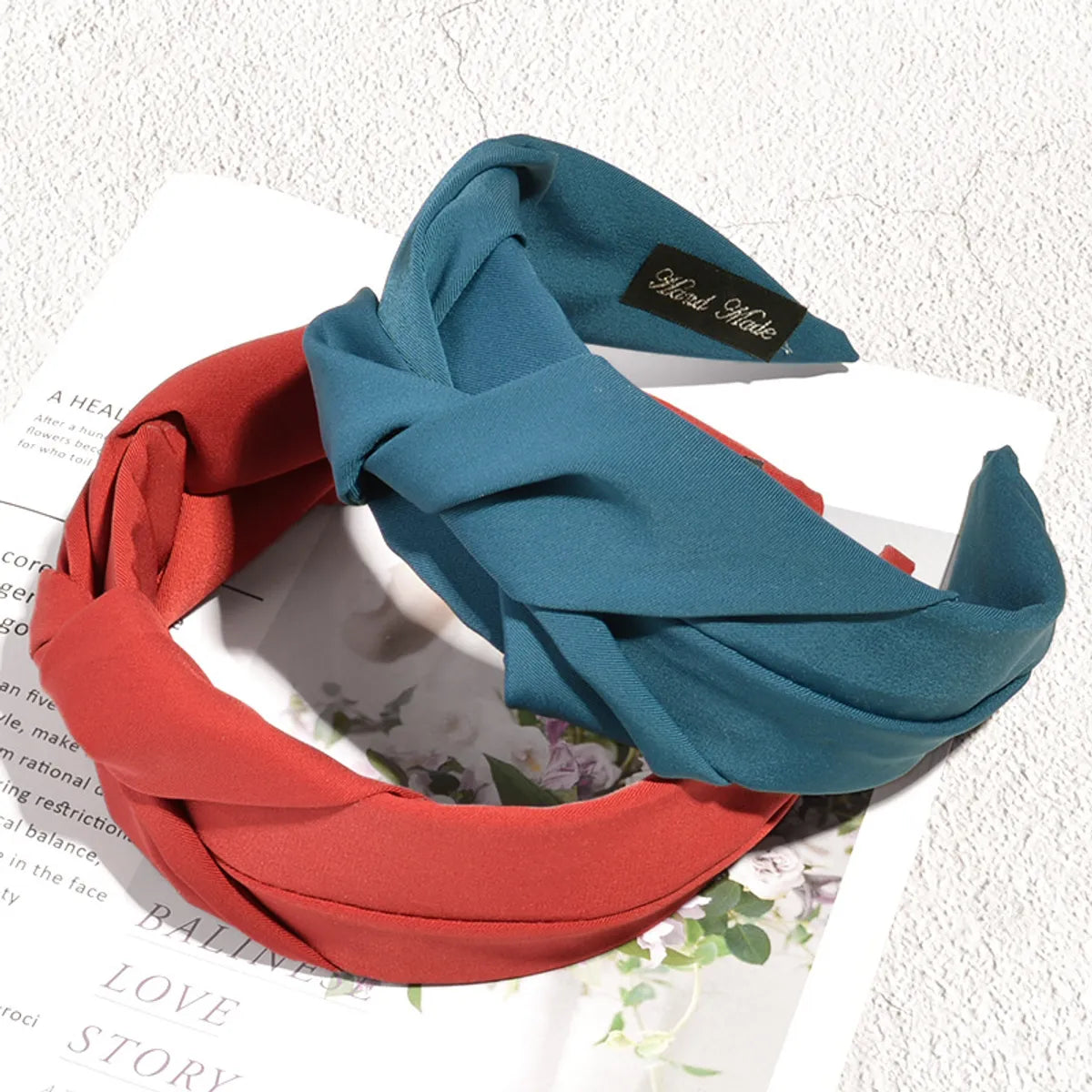 Retro Solid Color Knotted Fabric Headband