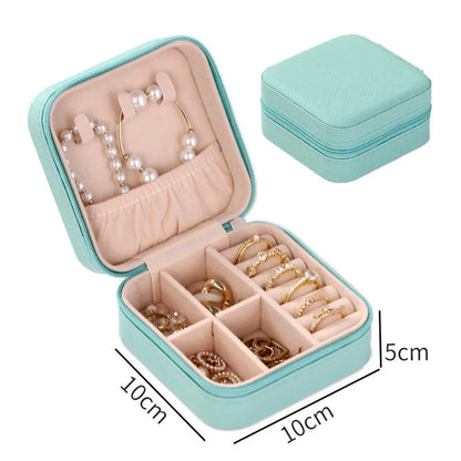 Retro Solid Color PU Leather Jewelry Boxes