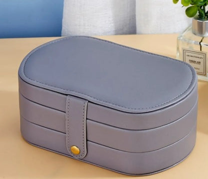 Retro Solid Color Pu Leather Jewelry Boxes