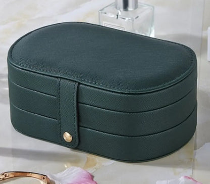 Retro Solid Color Pu Leather Jewelry Boxes