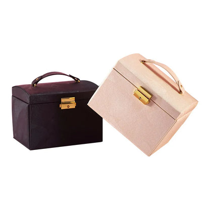 Retro Solid Color PU Leather Jewelry Boxes