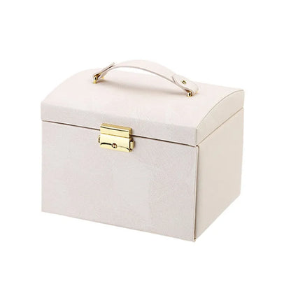 Retro Solid Color PU Leather Jewelry Boxes