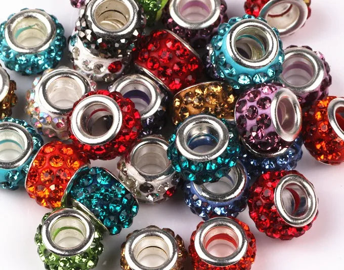 Retro Solid Color Soft Clay Inlay Rhinestones Jewelry Accessories