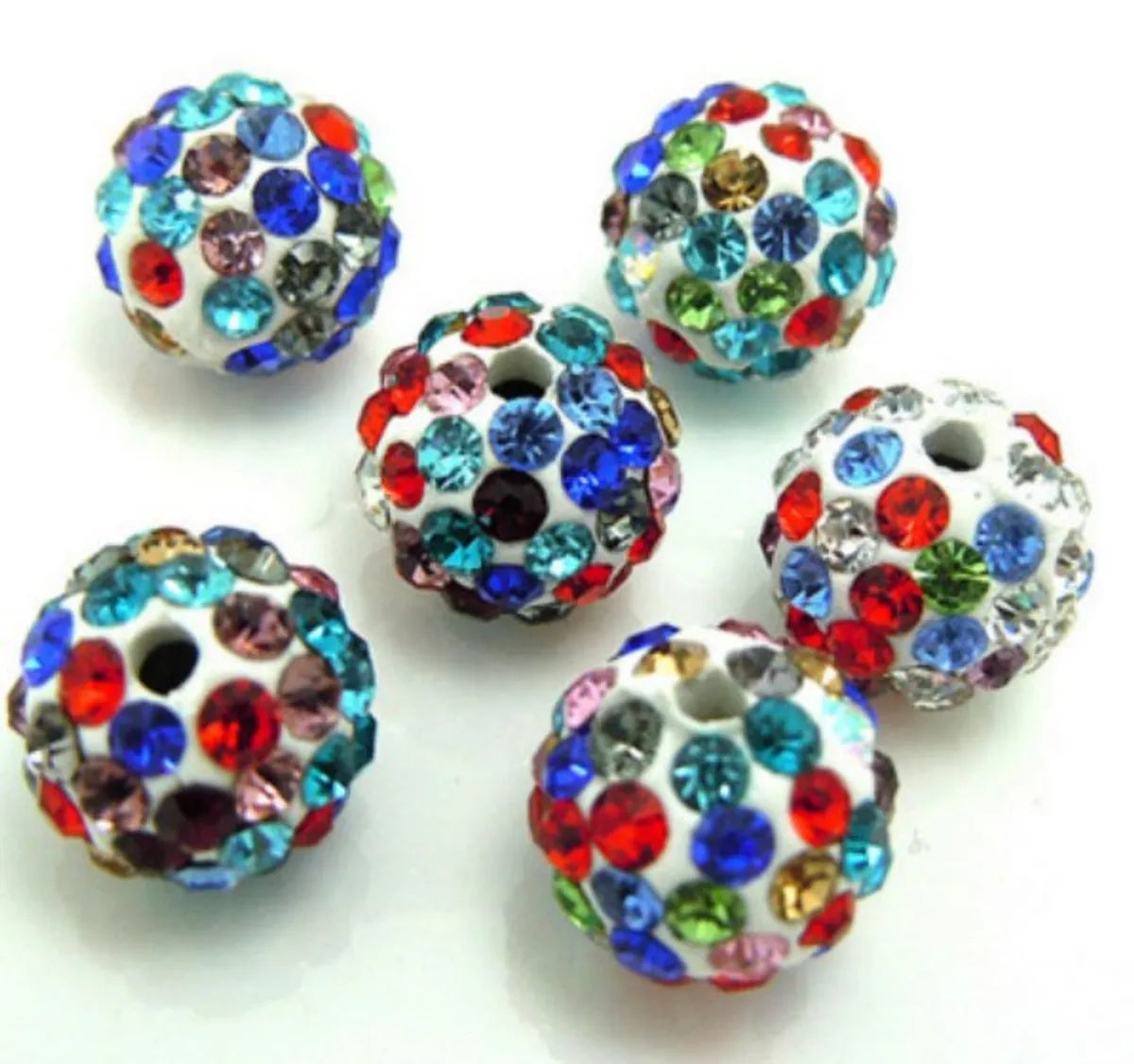 1 Piece Diameter 10mm Hole 1~1.9mm Soft Clay Rhinestones Solid Color Beads