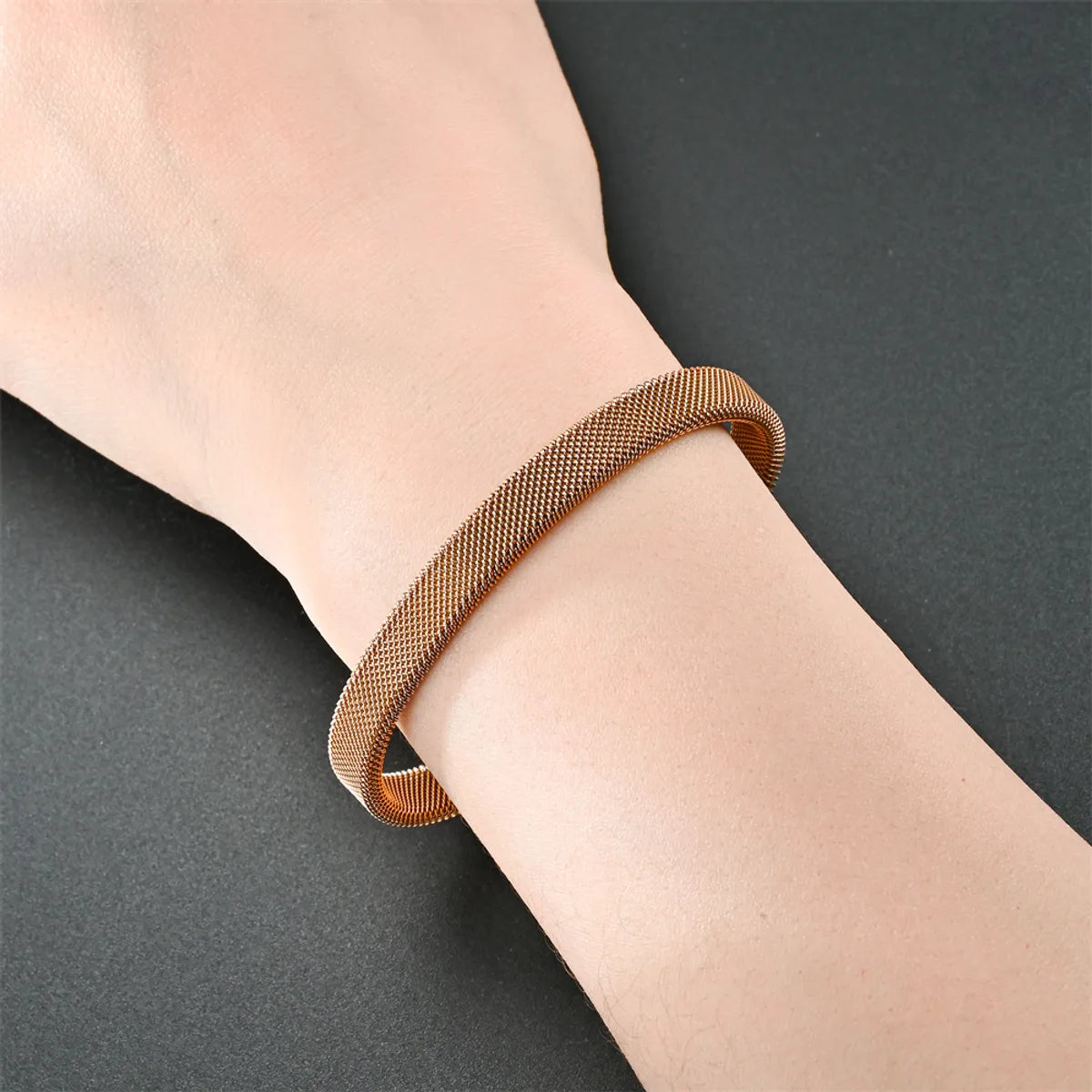 Retro Solid Color Stainless Steel Bangle 1 Piece