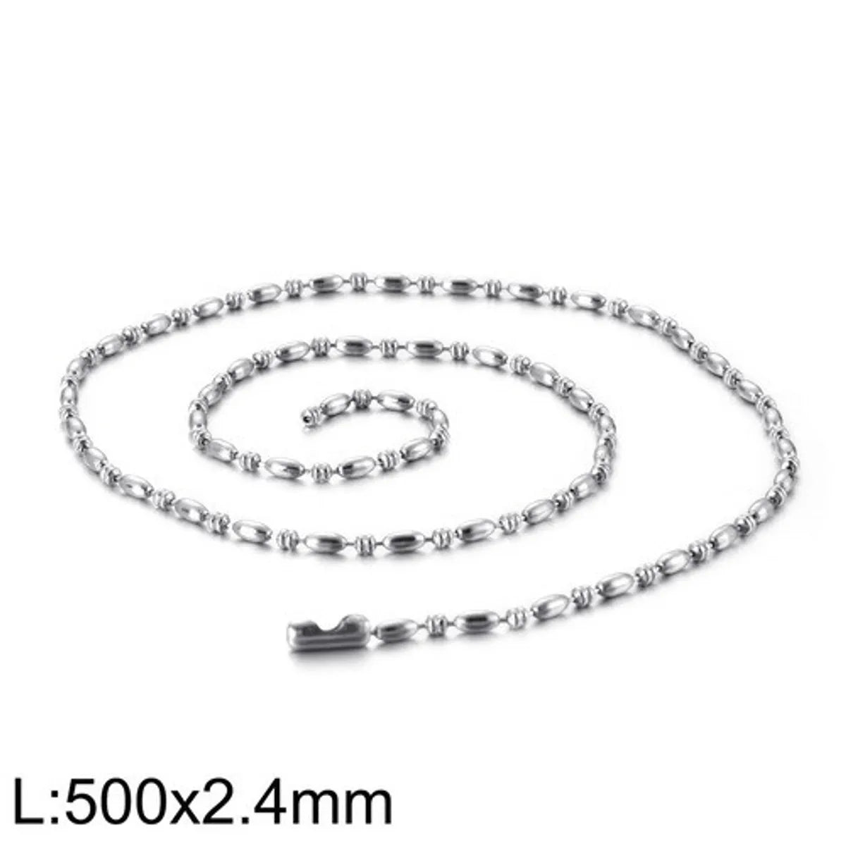 Retro Solid Color Stainless Steel Chain Women'S Necklace