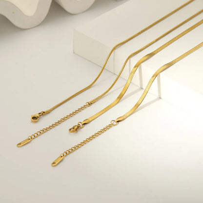 304 Stainless Steel 18K Gold Plated Retro Plating Solid Color Necklace