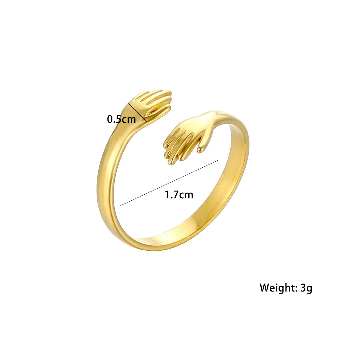 Retro Solid Color Stainless Steel Plating 18k Gold Plated Rings