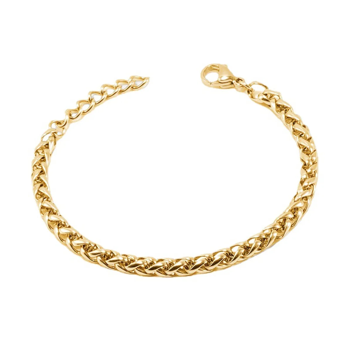 Retro Solid Color Stainless Steel Plating 18k Gold Plated Bracelets