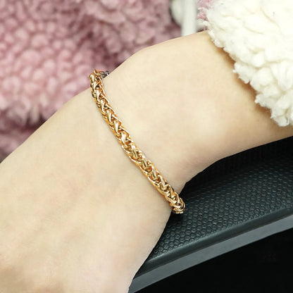 Retro Solid Color Stainless Steel Plating 18k Gold Plated Bracelets