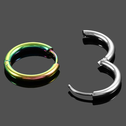 1 Piece Retro Solid Color Plating 304 Stainless Steel Titanium Steel Hoop Earrings