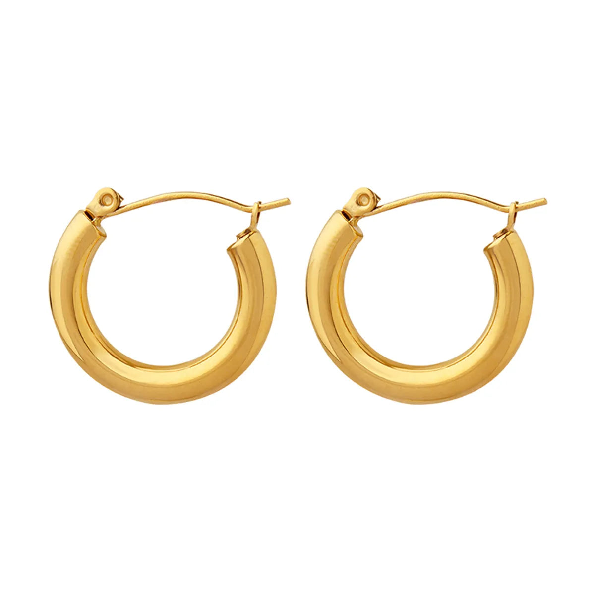 Retro Solid Color Titanium Steel Hoop Earrings 1 Pair