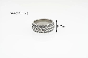 Retro Solid Color Titanium Steel Irregular Men'S Rings