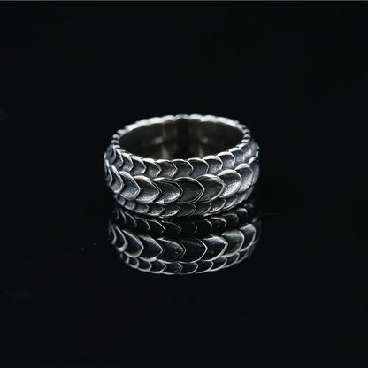 Retro Solid Color Titanium Steel Irregular Men'S Rings