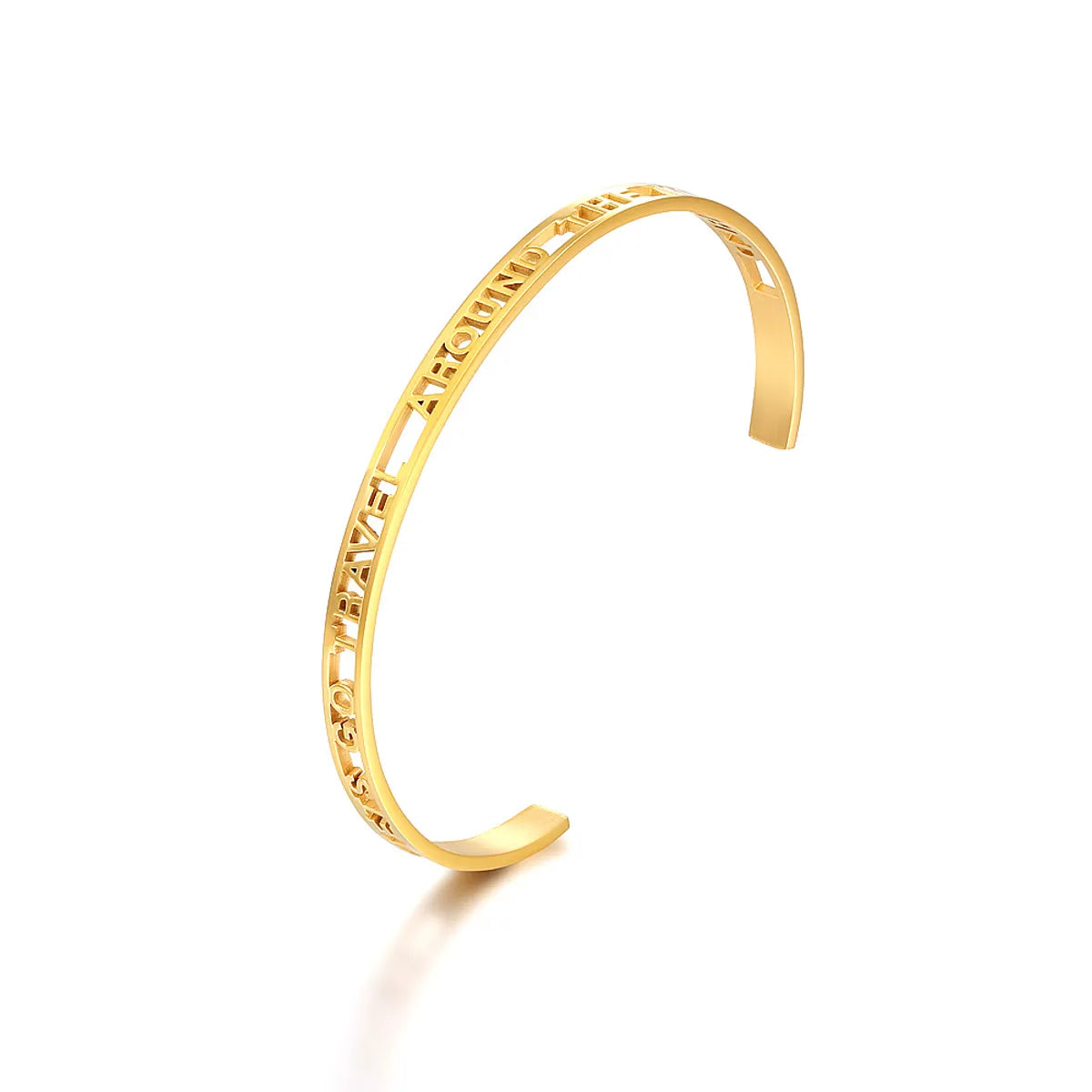 Retro Solid Color Titanium Steel Plating Bangle