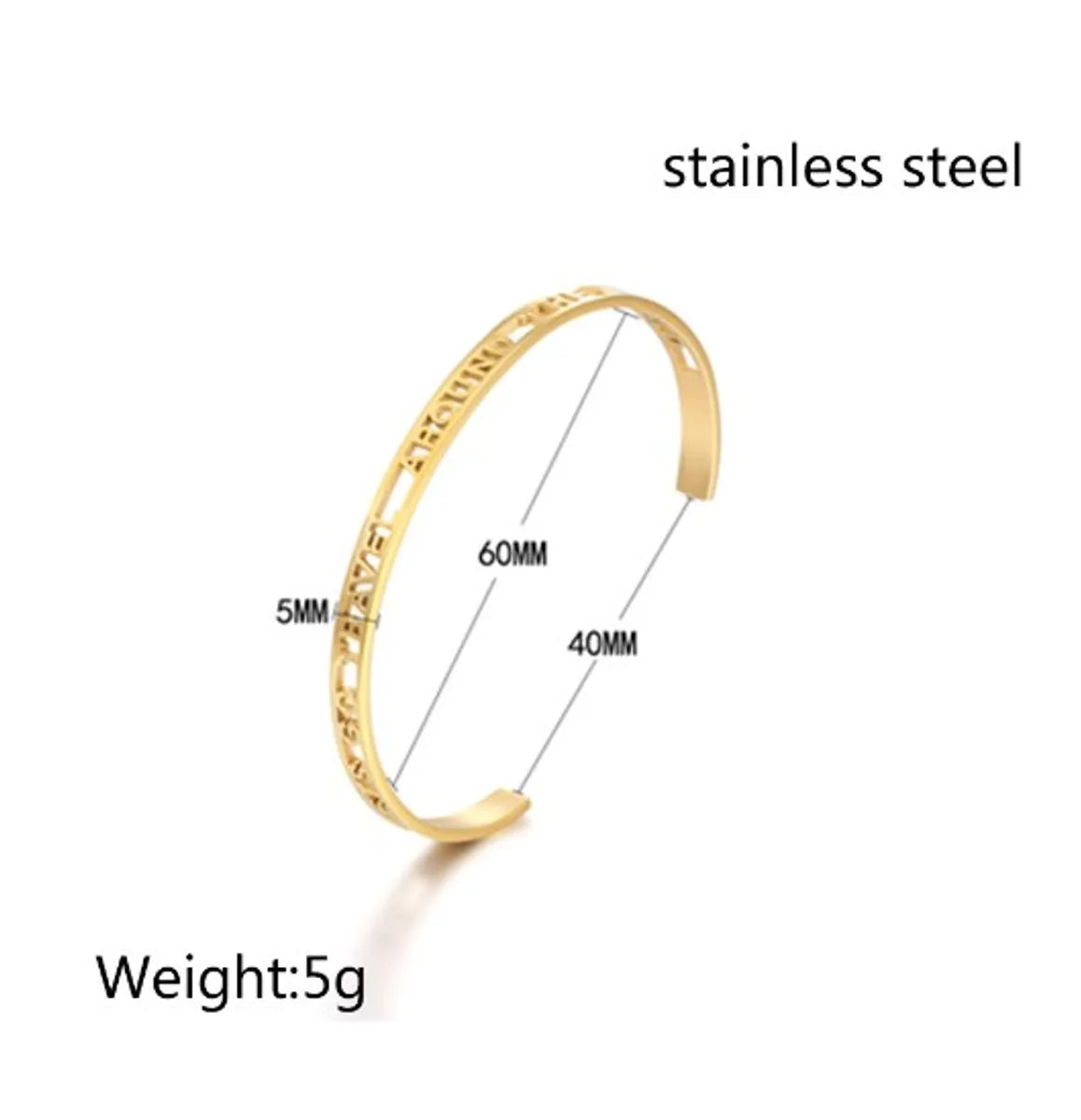 Retro Solid Color Titanium Steel Plating Bangle