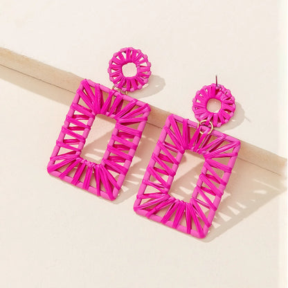 Retro Solid Color Wax Line Drop Earrings