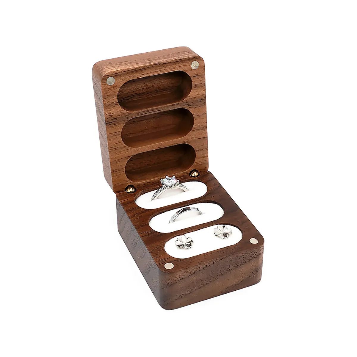 Retro Solid Color Wood Jewelry Boxes