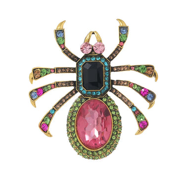 Retro Spider Alloy Inlay Rhinestones Unisex Brooches