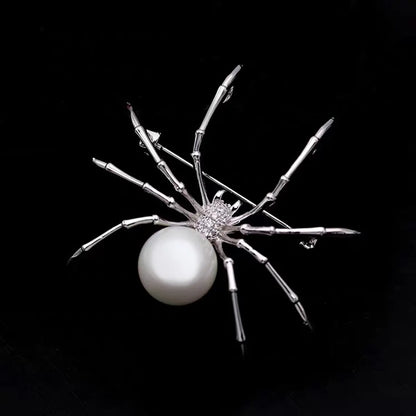 Retro Spider Imitation Pearl Alloy Unisex Brooches