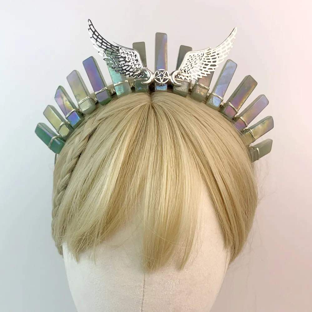 Retro Square Artificial Crystal Patchwork Hair Band