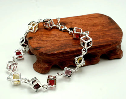 Retro Square Copper Inlay Zircon Bracelets