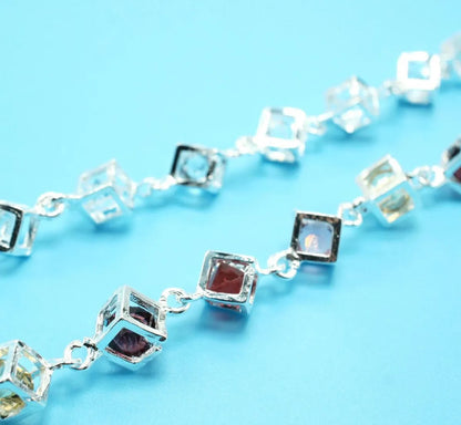 Retro Square Copper Inlay Zircon Bracelets