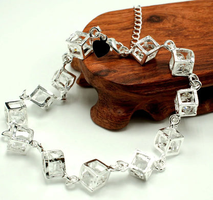 Retro Square Copper Inlay Zircon Bracelets