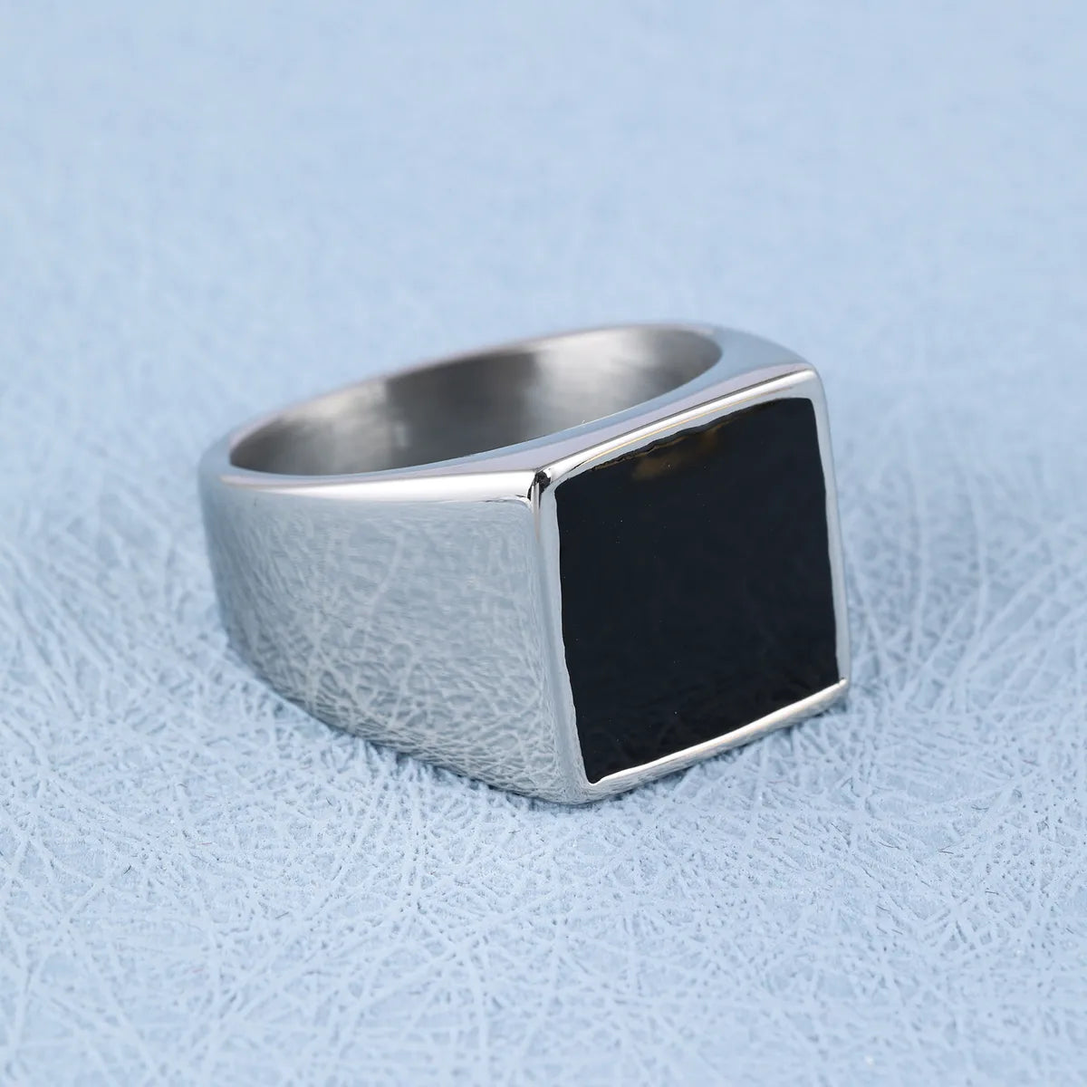 Retro Square 304 Stainless Steel Polishing Men'S Rings