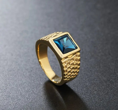 Retro Square Titanium Steel Unisex Rings