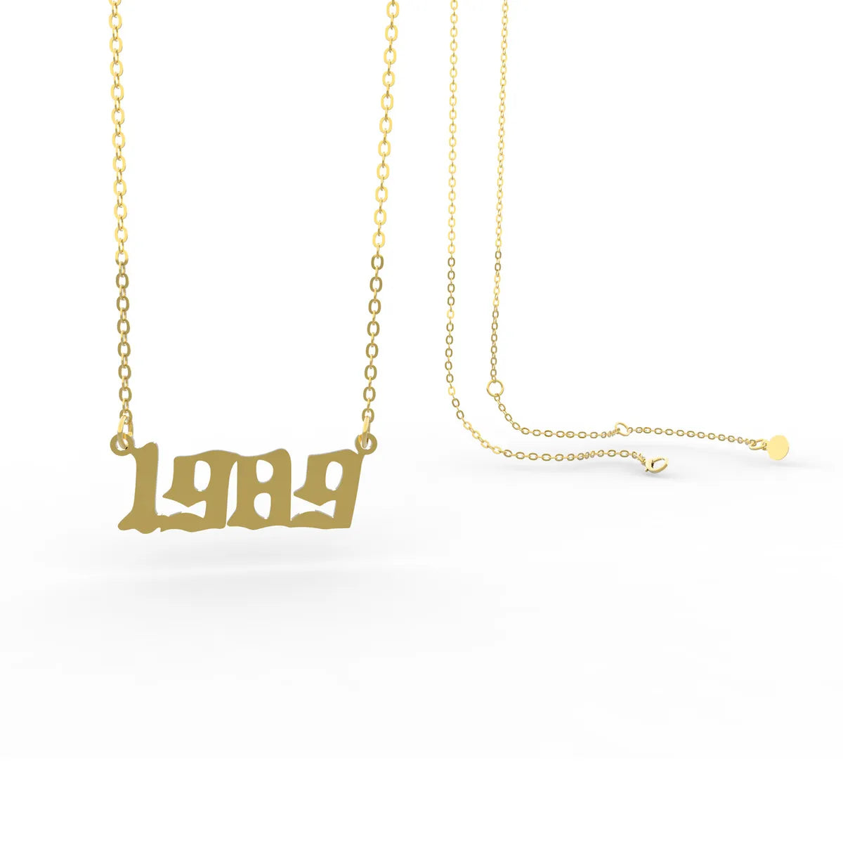 Retro Stainless Steel 28 Years Number Necklace