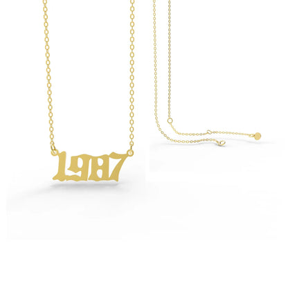 Retro Stainless Steel 28 Years Number Necklace