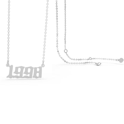 Retro Stainless Steel 28 Years Number Necklace