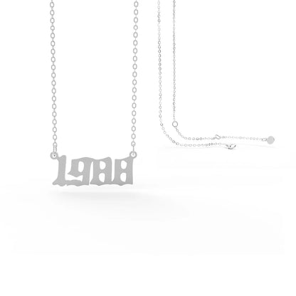 Retro Stainless Steel 28 Years Number Necklace