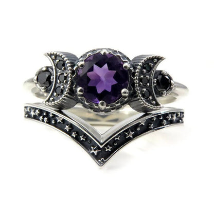 Retro Star Alloy Inlay Artificial Gemstones Women'S Rings