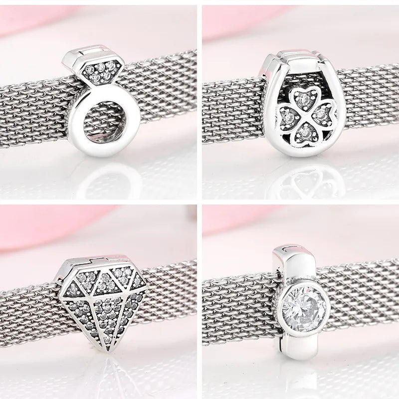 Retro Star Heart Shape Bow Knot Sterling Silver Jewelry Accessories