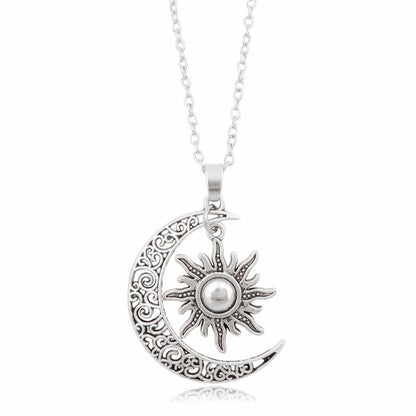 Retro Star Moon Alloy Plating Women'S Pendant Necklace