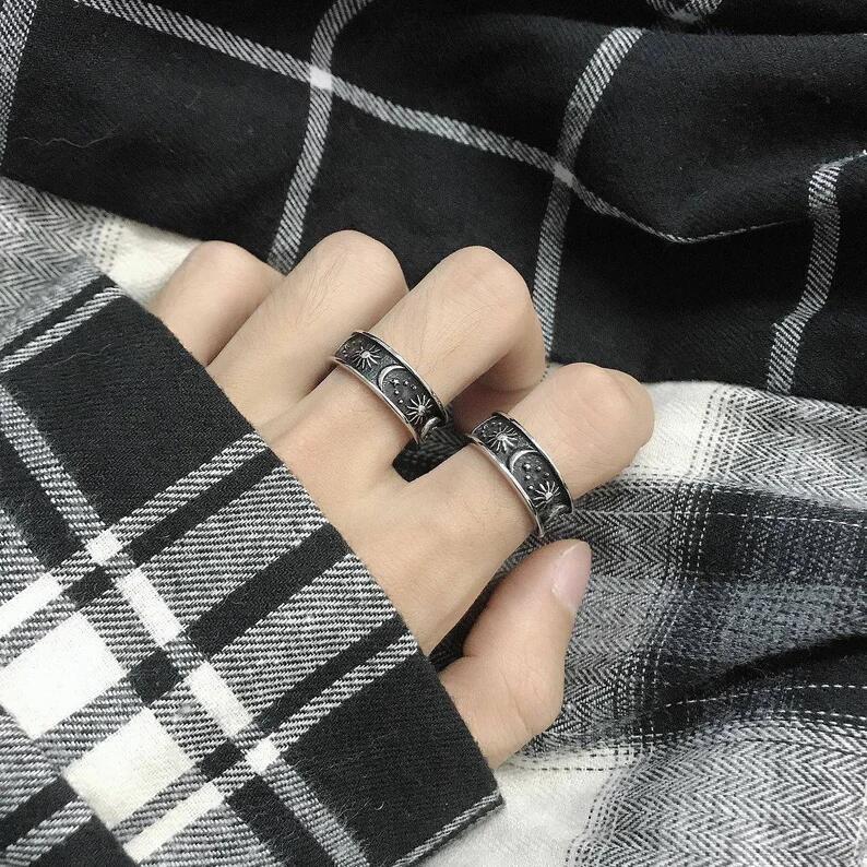 Retro Star Moon Open Joint Ring Creative Index Finger Ring Men And Women Wholesale