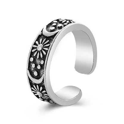 Retro Star Moon Open Joint Ring Creative Index Finger Ring Men And Women Wholesale