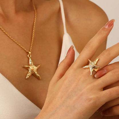 Retro Starfish Alloy Plating Women'S Jewelry Set