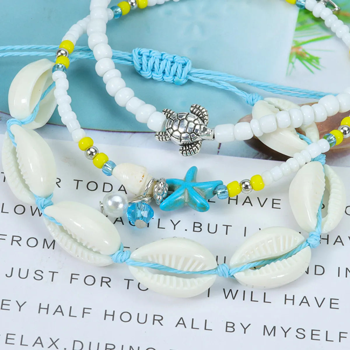 Retro Starfish Shell Alloy Beaded Women'S Bracelets