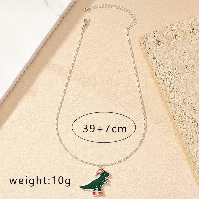 Retro Streetwear Dinosaur Alloy Plating Inlay Rhinestones Women'S Pendant Necklace