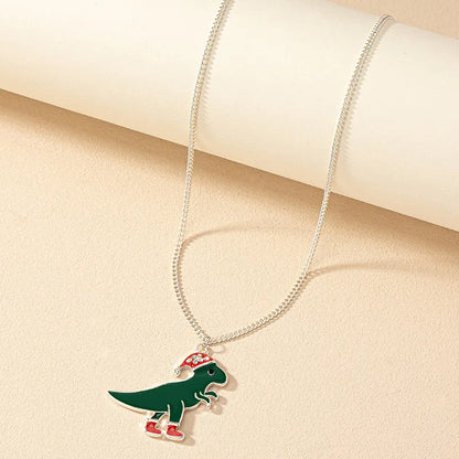 Retro Streetwear Dinosaur Alloy Plating Inlay Rhinestones Women'S Pendant Necklace