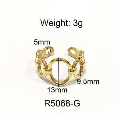 304 Stainless Steel 18K Gold Plated Retro Streetwear Plating Geometric No Inlay Rings